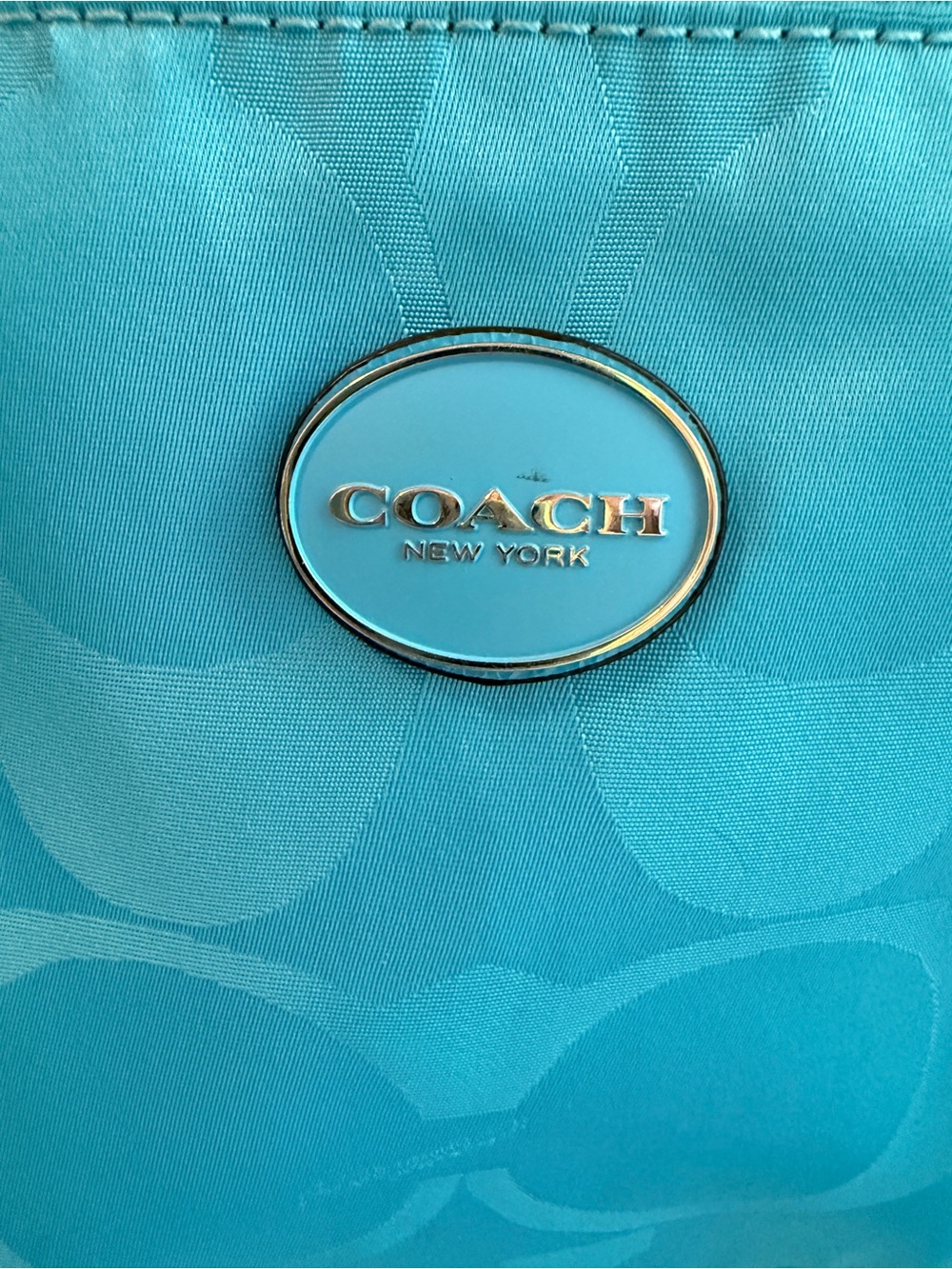 Coach | Signature Getaway Nylon File Crossbody Bag (F77408), Turquoise Blue - Picture 3 of 16